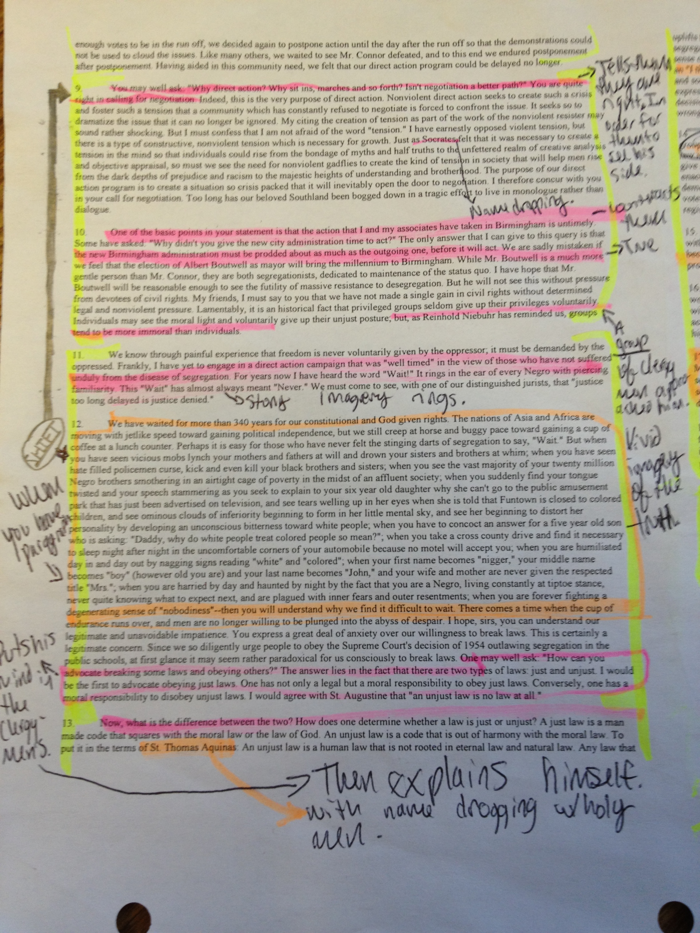 Reading Response Analysis to King’s “Letter From a Birmingham Jail” | Lauren ...2448 x 3264